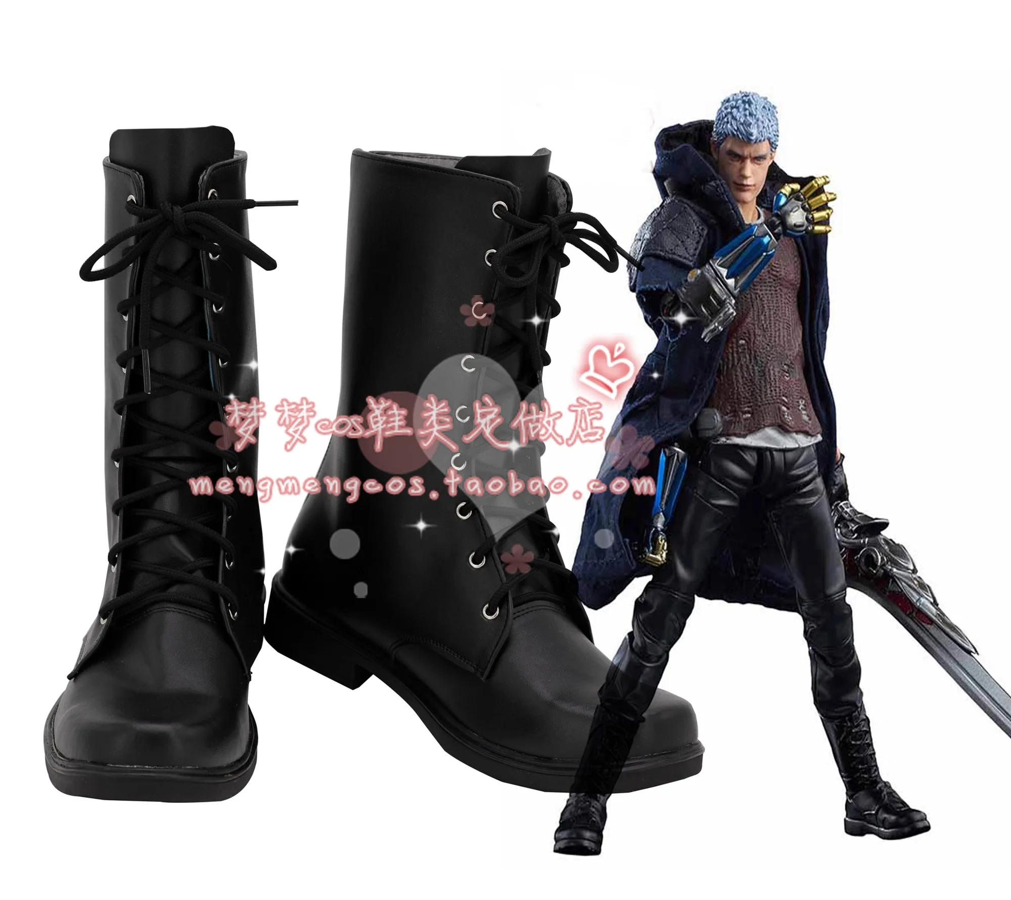 

Cry DMC 5 Nero Косплей Костюм Обувь Черные Сапоги Из Искусственной Кожи Ручной Работы