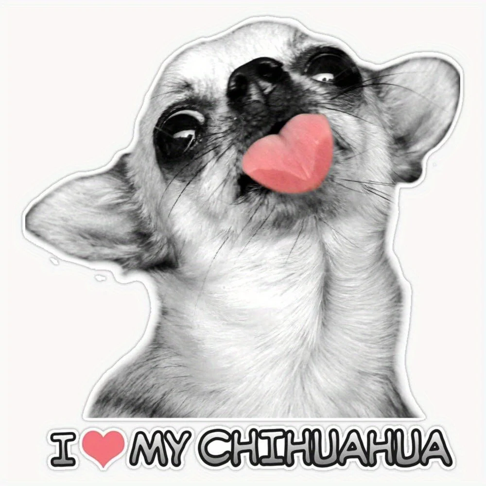 I Love My Chihuahua Cute Dog Car Sticker for Auto Trunk Bumper Window Truck Body Styling Motorcycle Vehicle Animal Decoration