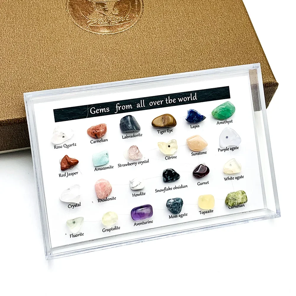 24 шт./набор, натуральный кристалл кварца, энергетический камень, собирать образцы драгоценных камней, мировая Йога, чакры, оргонит, лечебные сувенирные ремесла