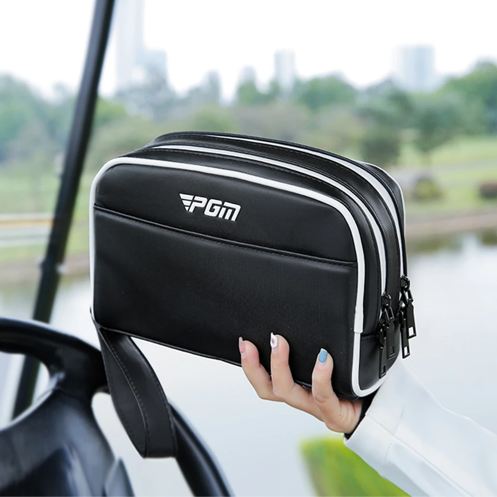 PGM New Leather Golf Pouch Bag Large Capacity Waterproof Mini Bag Zipper Portable Light Weight Multi-functional Golf Handbag 골프백