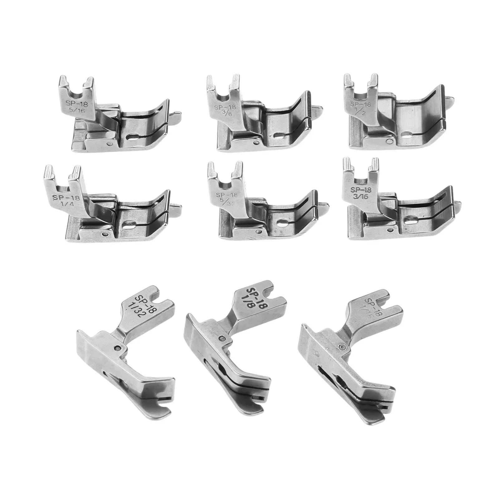 1PC 0.1CM-1.2CM SP-18 Single Needle Unilateral Steel-sided Zipper Presser Foot Industrial Sewing Machine Flatcar Presser Foot