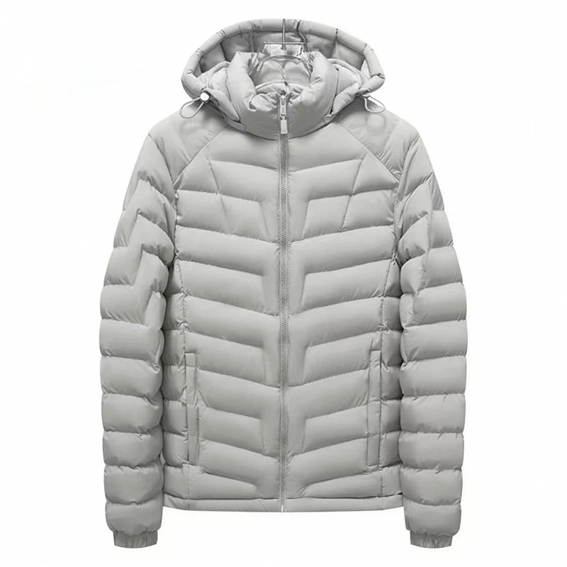 Hooded Thicken Warm Men Parkas Winter Solid Color Comfortable Male Clothes Fashion Casual All-match Outerwear Multiple Colors