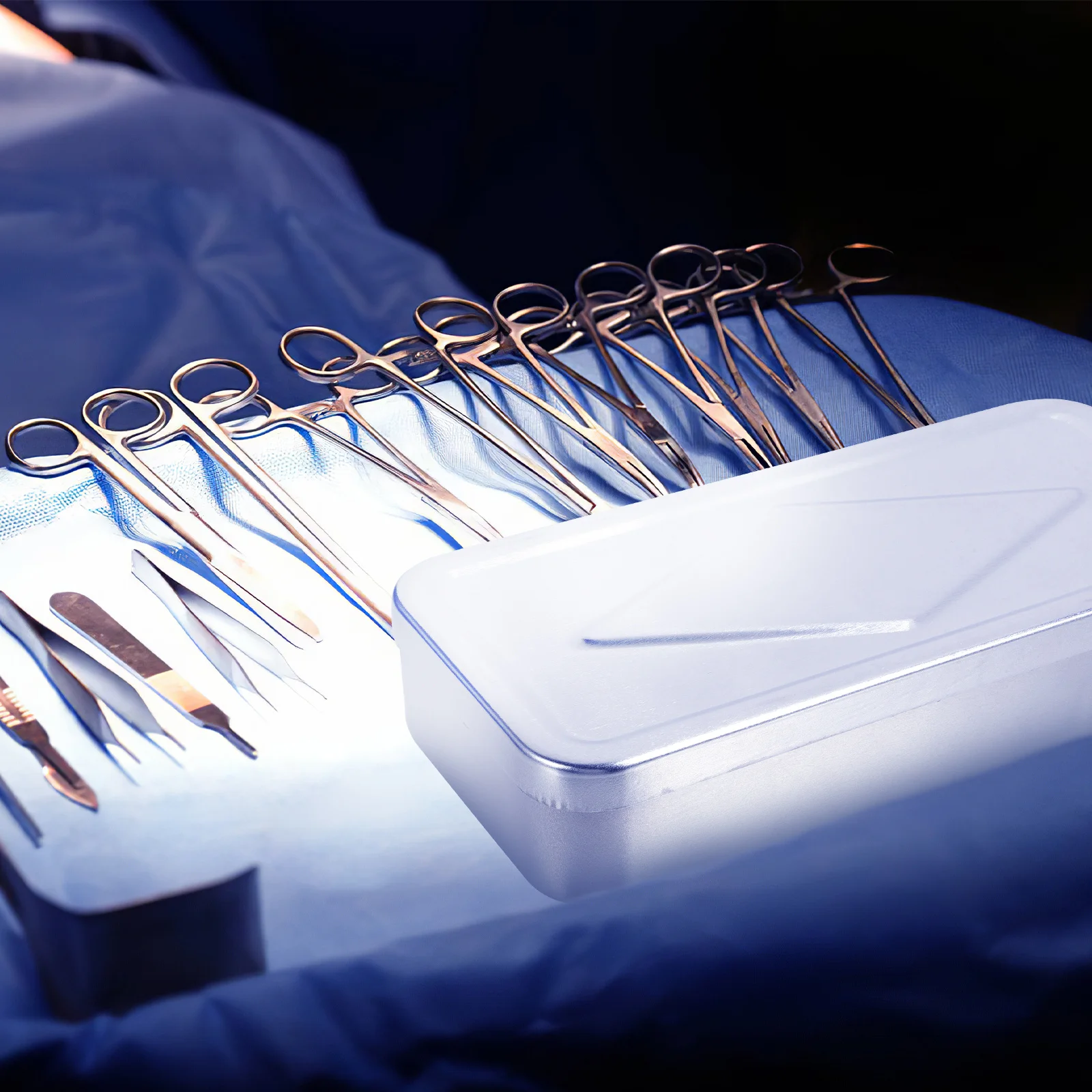 

Aluminum Needle Box with Lid for Sterilization Storage Acupuncture Tools Beauty Instruments Dental Manicure Supplies