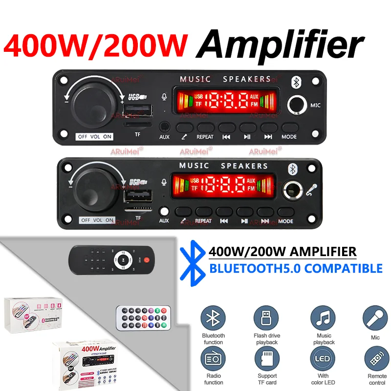 placa-amplificadora-bluetooth-de-potencia-dupla-400w-e-200w-decodificador-mp3-8v-26v-com-gravacao-de-radio-usb-tf-fm-chamada-para-audio-de-carro-diy