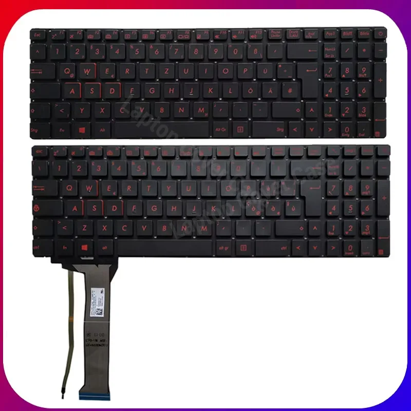 Brazilian/German/Italian/Swiss/Turkish Laptop Keyboard backlit FOR GL752 GL752V GL752VL GL752VW GL752VWM