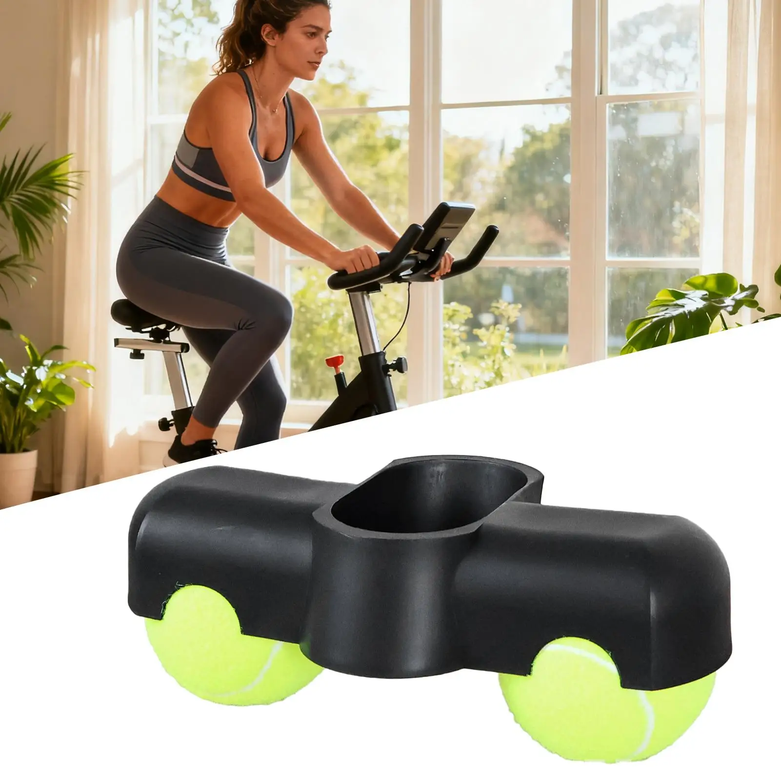 Tennis Ball Bike Rocker Feet Anti-Friction Cycling Accessories With 2 Tennis Balls for Indoor
