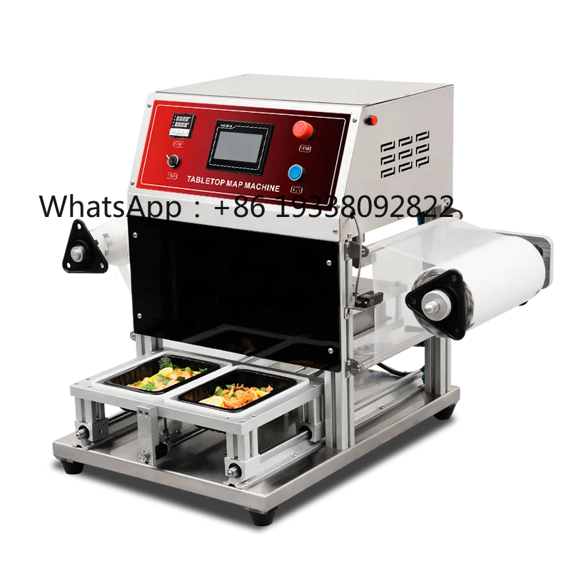

Semi-Automatic Pneumatic Heat Sealing Machine For Food Tray Table Top Plastic/Foil Tray Sealer With Film Packaging