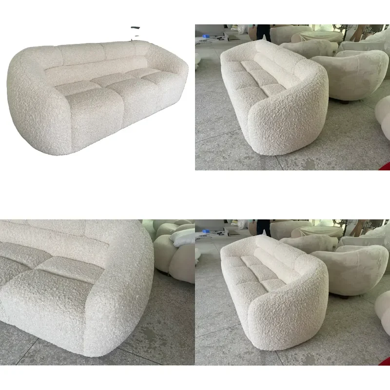Plush Fabric Sofa for Modern Home Furniture Nordic Living Room Couch Light Sponge Sofa