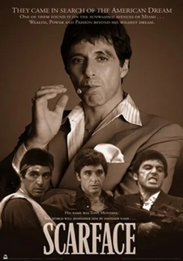 Al Pacino Movie SCARFACE POSTER American Dream Posters Wall Art Rome Decoration