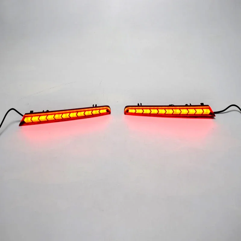 1 Pair Durable Automobile Rear Bumper Fog Lamp Fit for Hyundai Santro 2018 2019 ABS Waterproof Brake Light Turn Signal Lamp