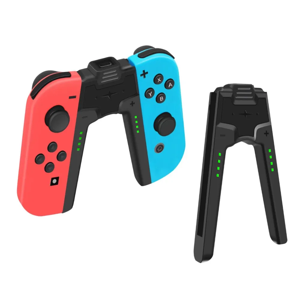 Gamepad Left & Right Charging Dock Grip Game Controller V-Shaped Charger Stand For Nintendo Switch/Switch OLED Joy-con Handle