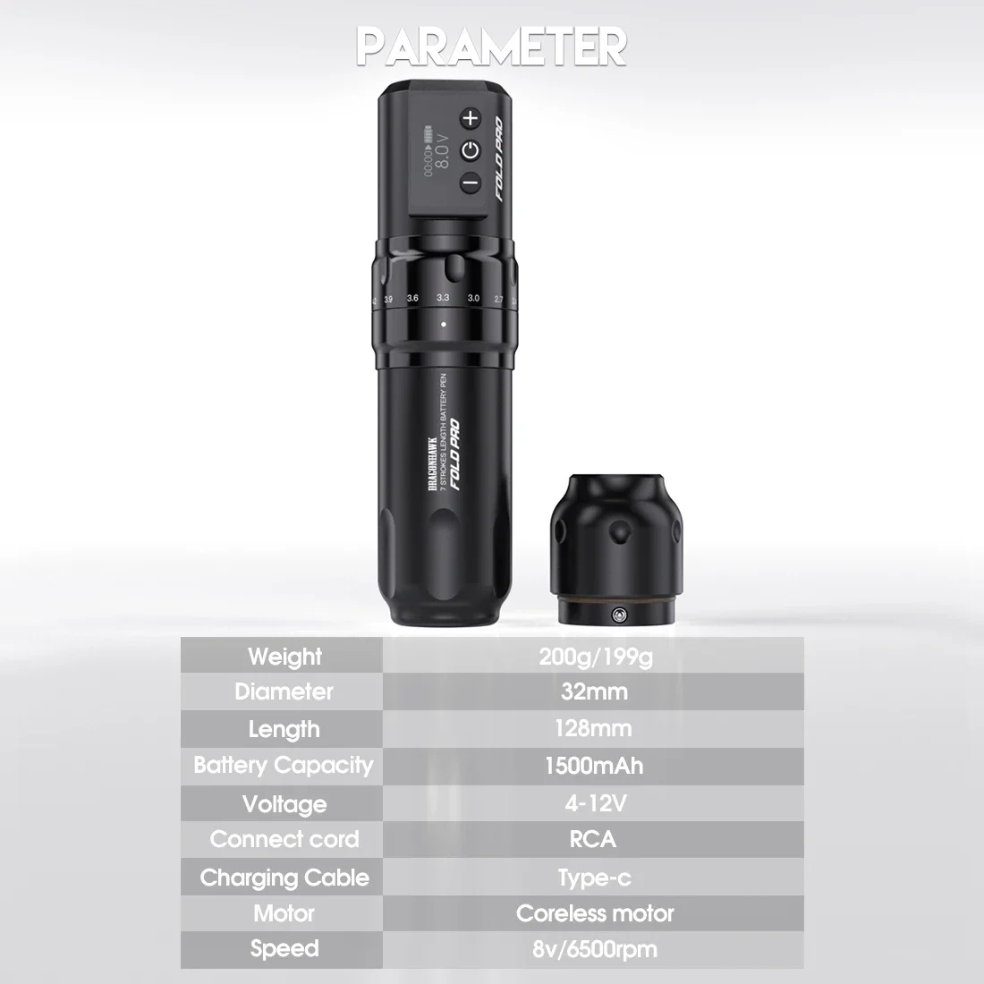 Wholesale Dragonhawk Fold Pro Wireless Tattoo Pen Machine Kit RCA Connection 2.4-4.2mm Adjustable Stroke Tattoo s