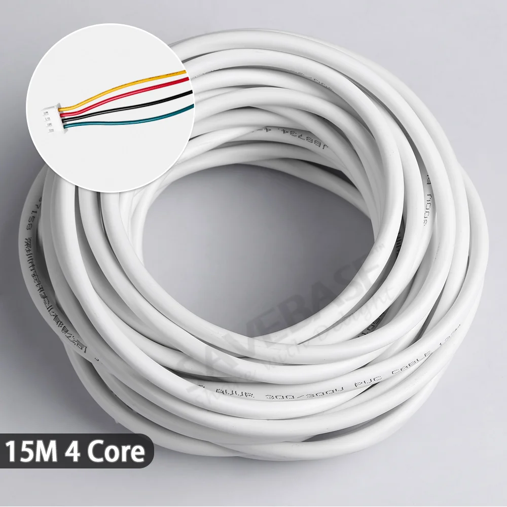 10M/15M/20M/25M/30m/40m 4 Core RVV4 Extension Cable Flexible Copper Cable for Home Video Door Phone Doorbell Intercom