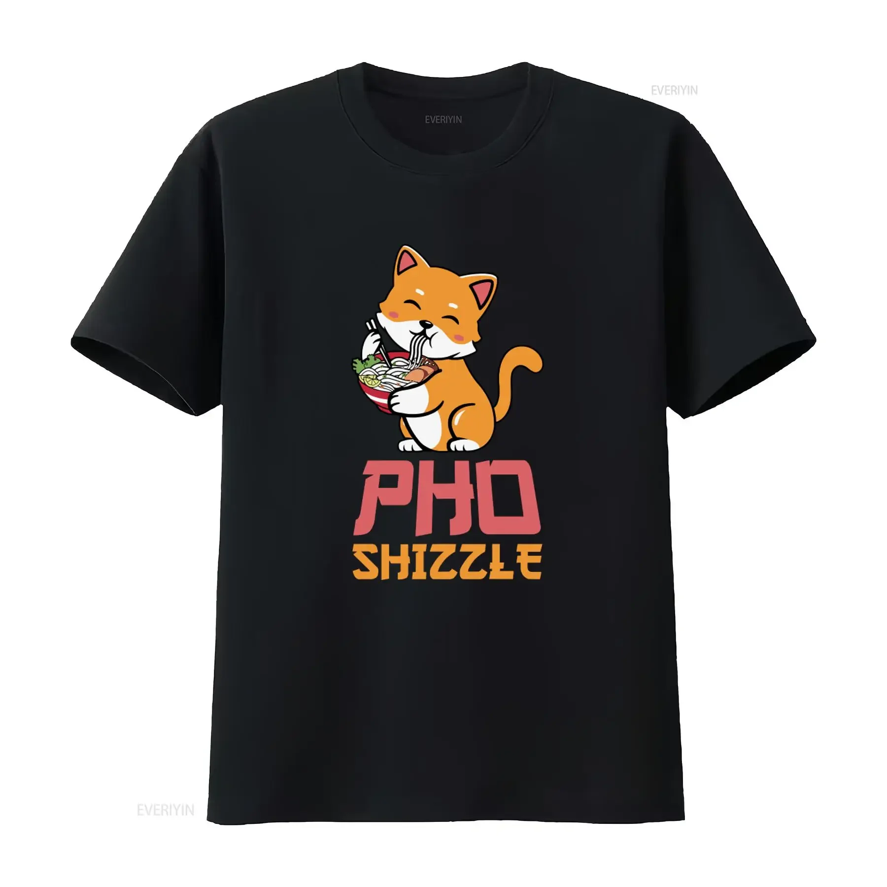 Camiseta Pho Shizzle para amantes de los gatos, informal, con diseño de comida vietnamita, estilo vintage, cómoda y lavada