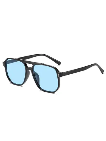 Women Men Square Sun Glasses Retro Polygon Sunglasses Female Black Vintage Fashion Ladies Oculos De Sol Double Beam Eyeglasses