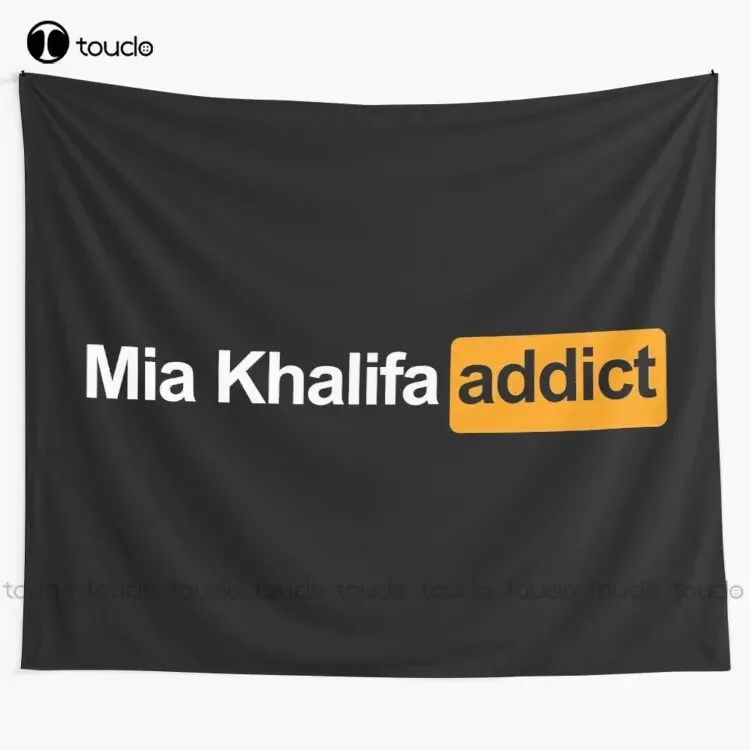New Parody Porn Mia Khalifa Addict Tapestry Funny Tapestry Tapestry Wall Hanging For Living Room Bedroom Dorm Room Home Decor