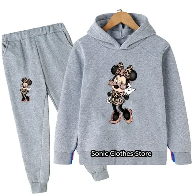 Ragazze dei bambini adorabili Minnie Mouse Cartoon Pants felpe con cappuccio Set di abbigliamento ragazze Suit abbigliamento per bambini top Outfit per neonate Set