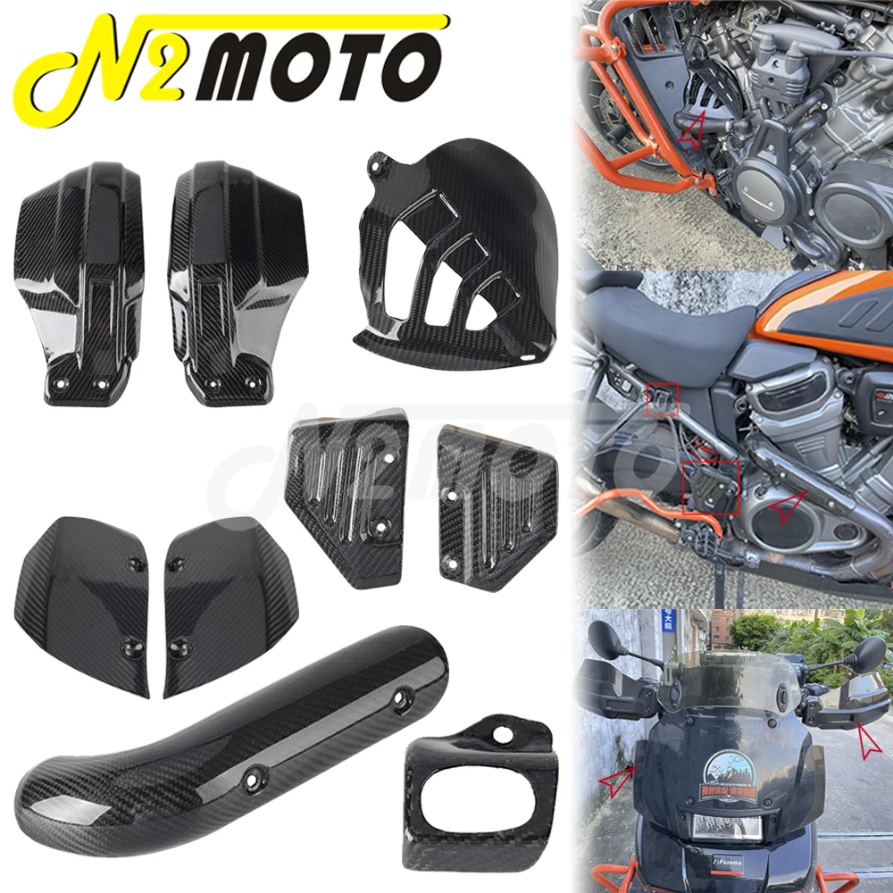 Motorcycle Left Fan Exhaust Heat Guard Handguard For Harley Pan America 1250 RA1250 RA1250S 21+ Carbon Fiber Side Widened Screen