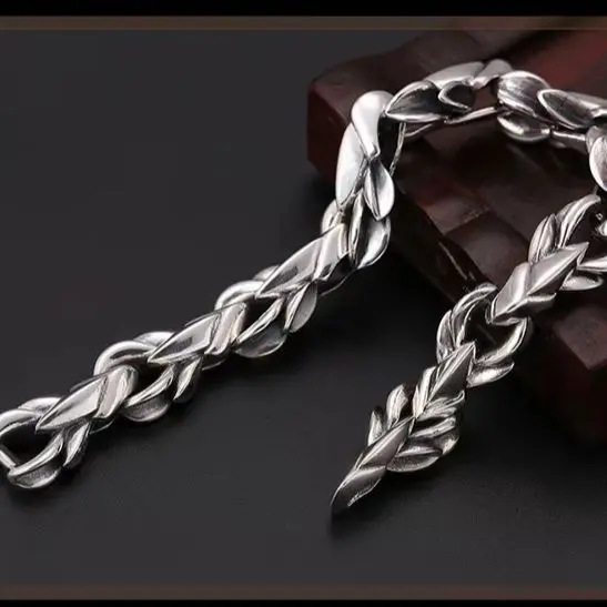Fashion punk eagle claw silver bracelet men's sterling silver s925 overbearing personality rough hand jewelry trendy Thai silver