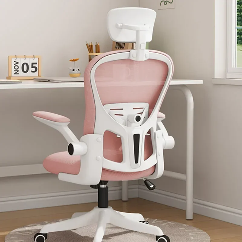 Ondersteuning Casters Kantoorstoel Meisje Ontwerp Roze Mobiele Bureaustoel Comfortabele Pluizige Salon Chaise De Bureau Kantoormeubilair