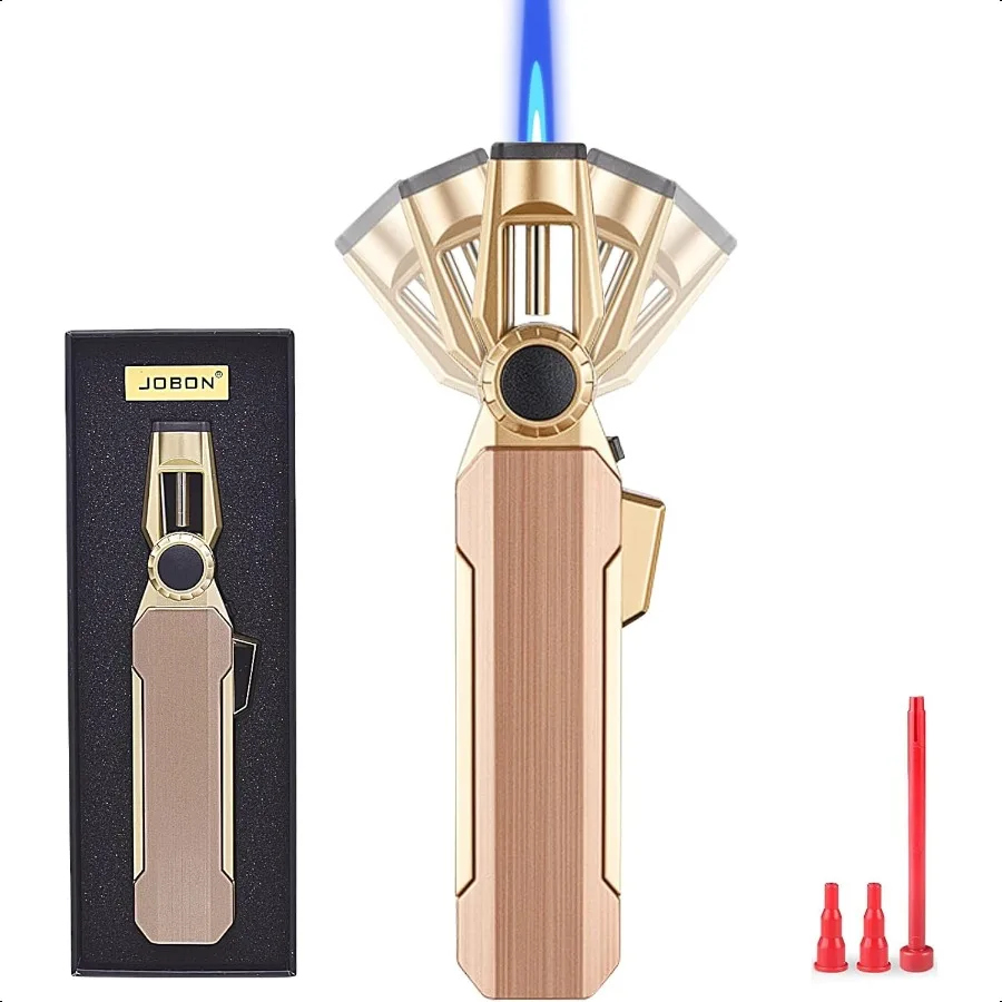 

Butane Torch Lighter with Safety Lock 100° Rotatable Windproof Adjustable Flame Refillable Kitchen Cooking Butane Torch for Bak