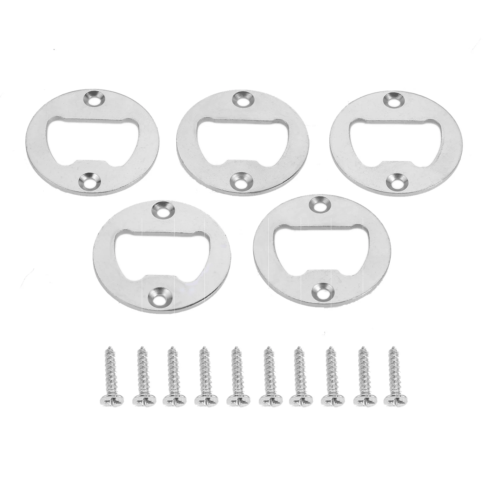 10 or 5 Pcs Bar Tools Round Bottle Opener 40mm Wine Beer Opener Wall Hanging Bottle Openers w/ Screw Kitchen Gadgets Accessories