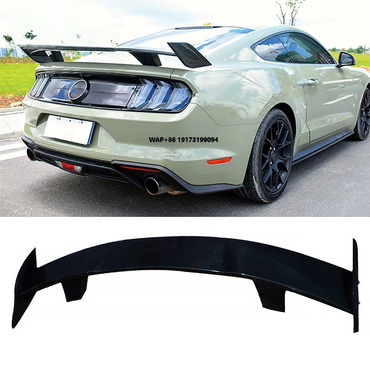 

Real Carbon Fiber Look Rear Trunk Spoiler Wing for Mustang 2015-2022 Bumper Body Kit Car Accessory Rear Roof Wing