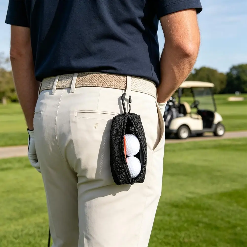 Golf Tool Organizer Mini Golf Waist Bag with Clip Golf Ball Storage Pouch Tee Holder Zippered Accessory Bag for Men Women Golfer