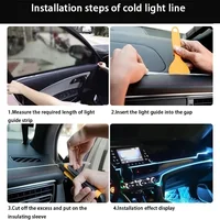 Car LED Flexible Strip Cool Light Fit For Toyota 4Runner 2025-2026, Music Sync Ambient Lamp 256 Colors Dashboard Through-body Light Easy Install Non-Waterproof Car Interior Atmosphere Light 5