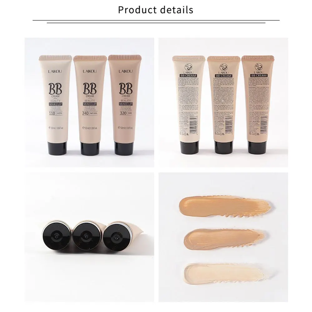 BB Cream Brighten Even Skin Tone Liquid Foundation Moisturizing Hydrating Concealer Cover Blemishes Concel Pores Makeup Base