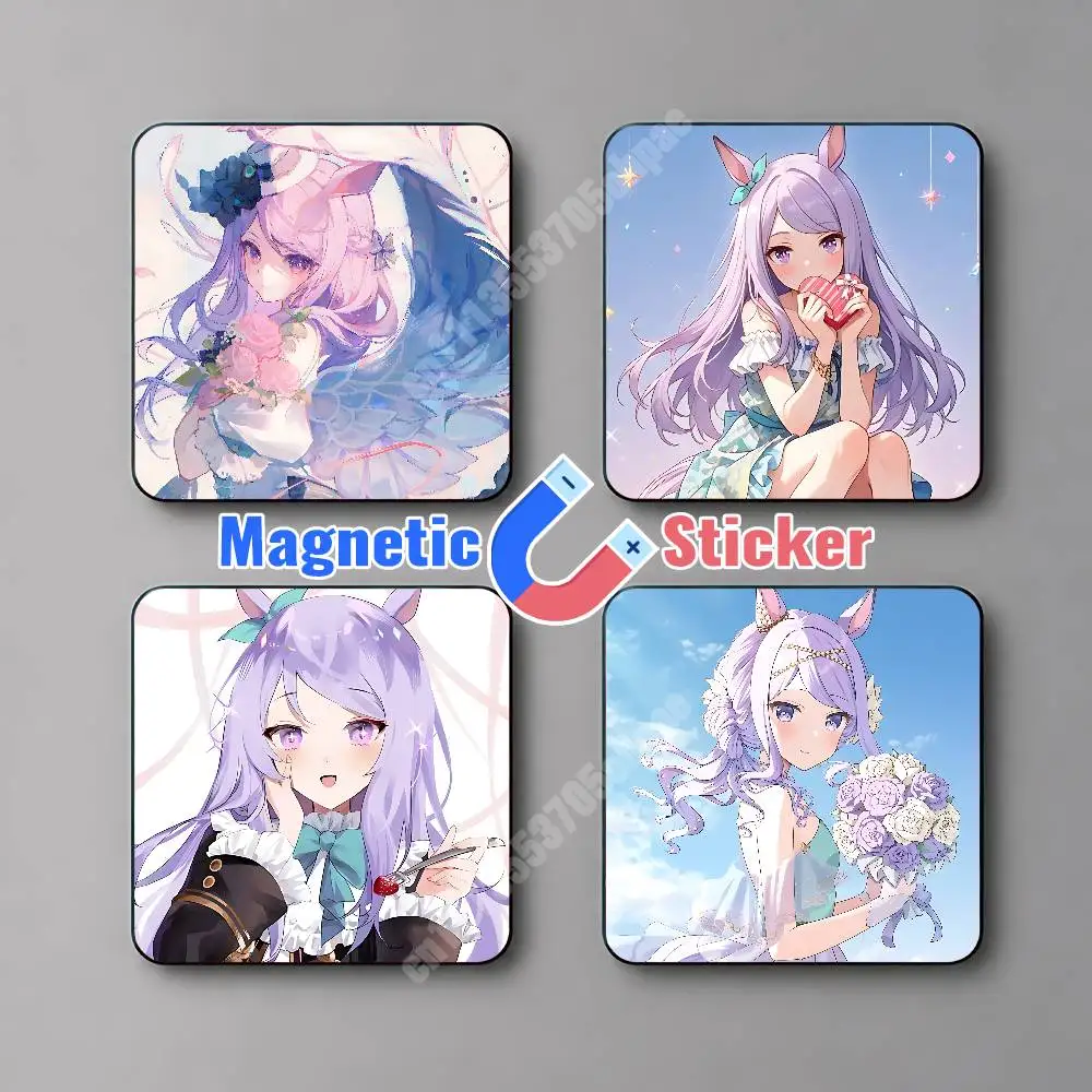 Mejiro McQueen UmaMusume Magnetic Sticker Reusable Fridge Decal for Metal Surfaces Magnet Marker