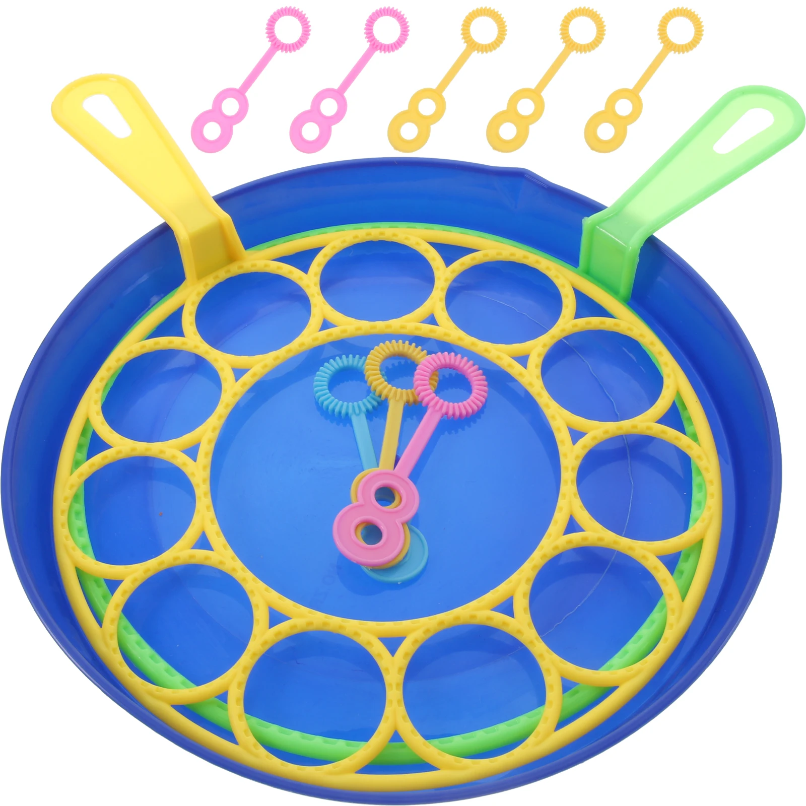 11 Piece Bubble Tool Set Large Blowing Wands Tray Kids Toys Sticks Maker Machine Reusable ABS Material Fun