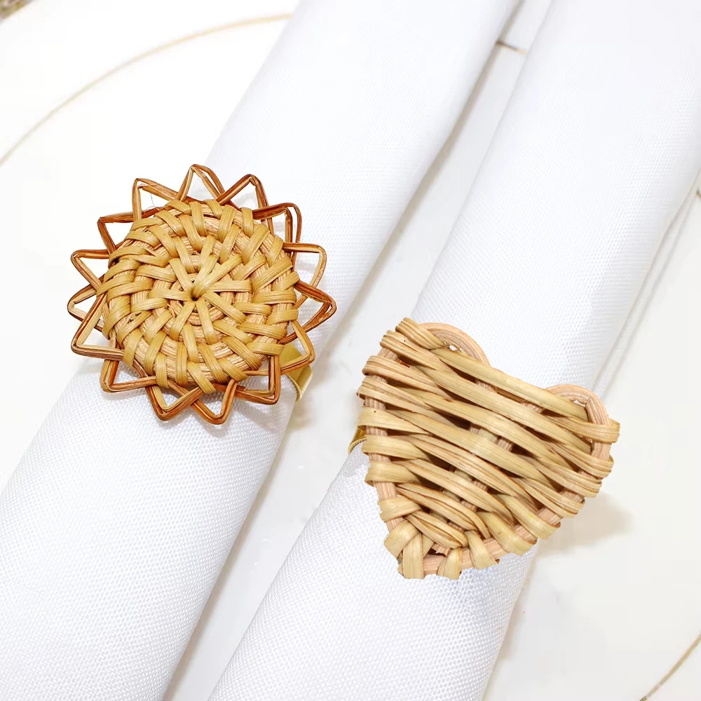 20 шт., кольца для салфеток из ротанга