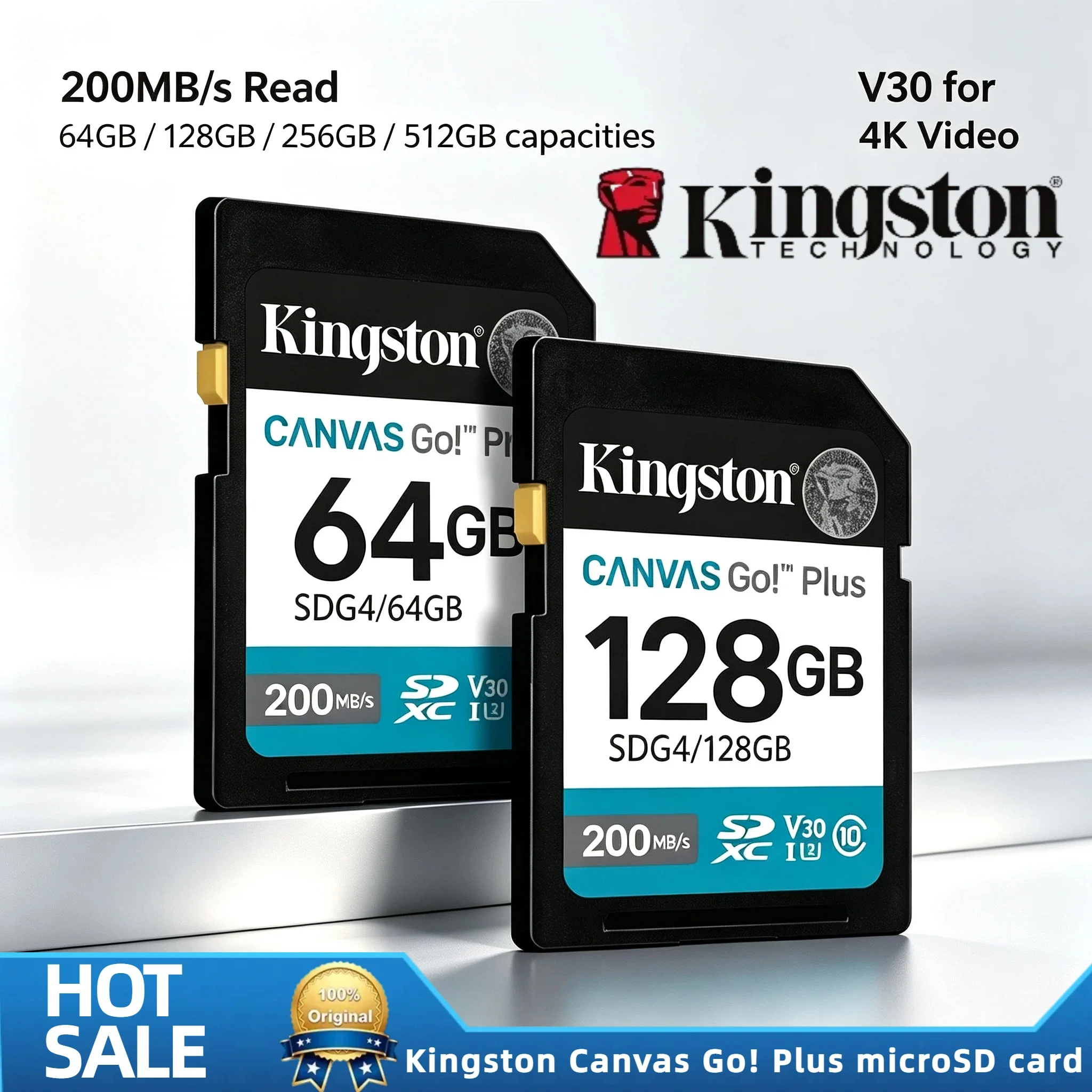 キングストン-4kビデオ-sdxcカード-a2-v30-1tb-512gb-256gb-128gb-64gb-200mb-s-オリジナル-メモリ-ストレージ-プロ