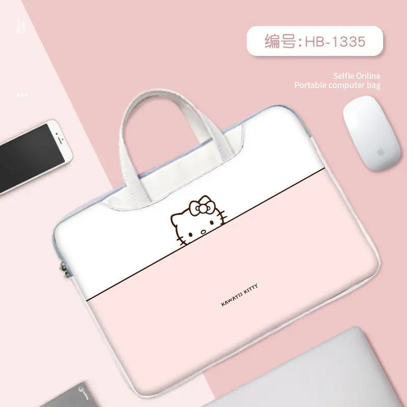 Hello Kitty Cinnamoroll Anime Kawaii Sanrio Laptop Bag Cute Cartoon Kuromi My Melody Storage Handbag Lovely Gifts for Girls