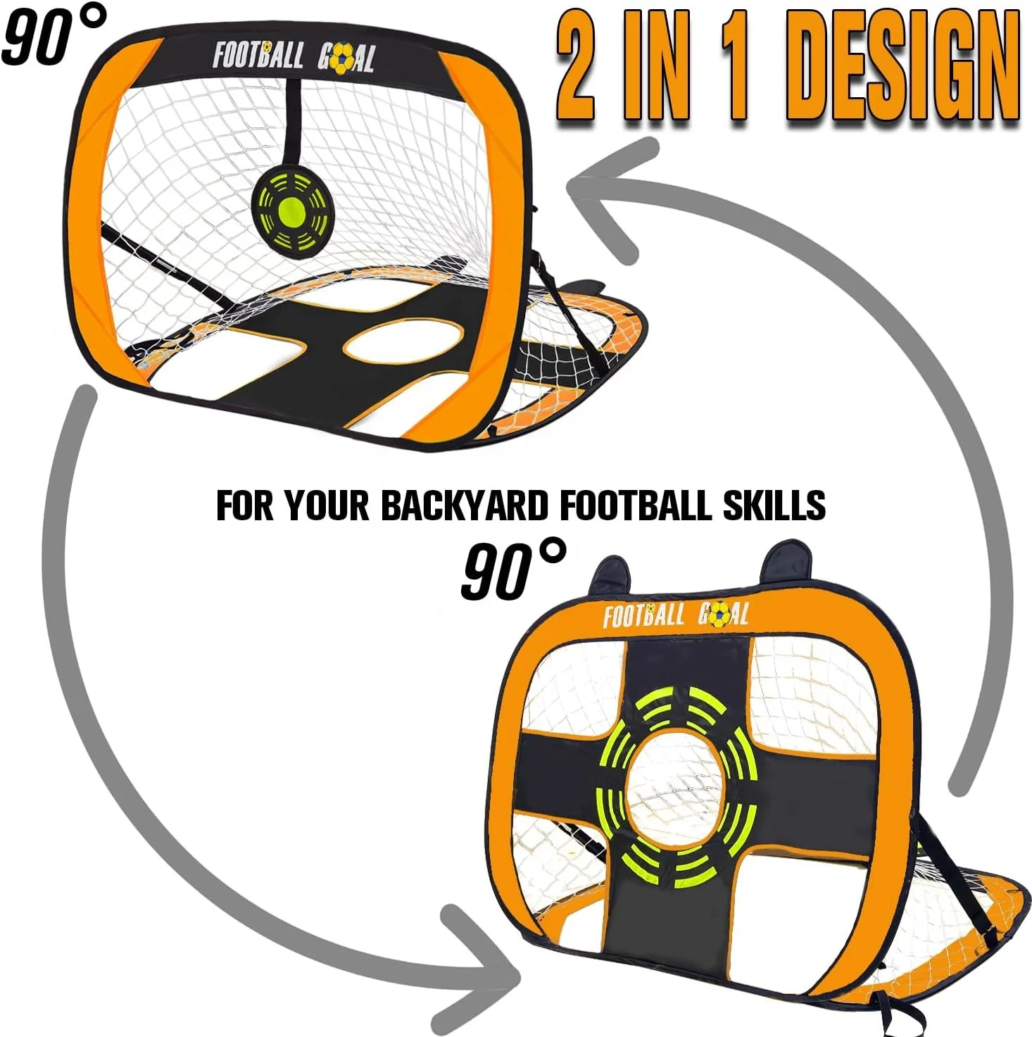 2-in-1 voetbaldoel Hot Sale Hoge kwaliteit opvouwbaar pop-up mini voetbaldoel trainingsnet voor kinderspel