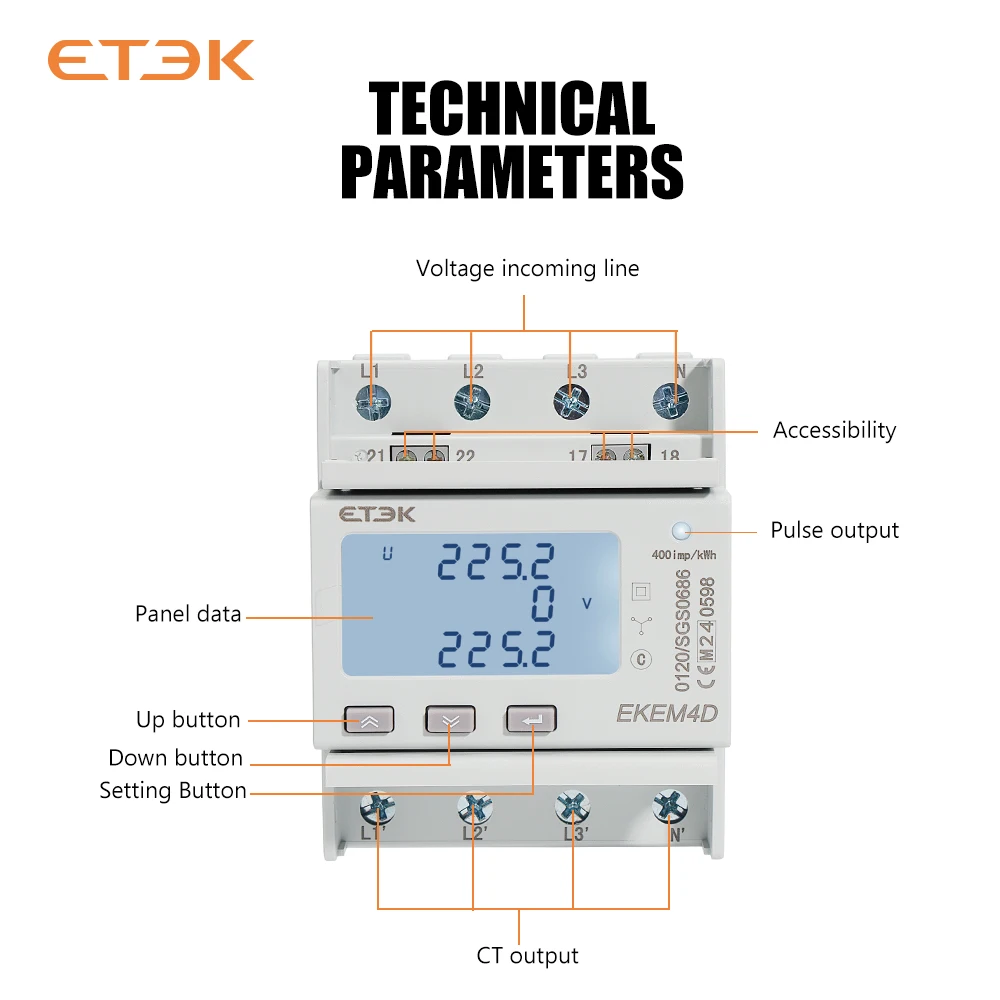 EKEC CHARGING PILOT AKCESORIA CHART (2P/4P 80A) MID 36mm Wide.EKEM(2D/4D)