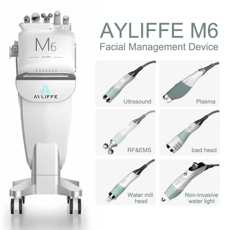 Ayliffe M6 Professional Blackhead Remove Ems Plasma Mesogun Skin Rejuvenation Hydro Aqua Facial Machine