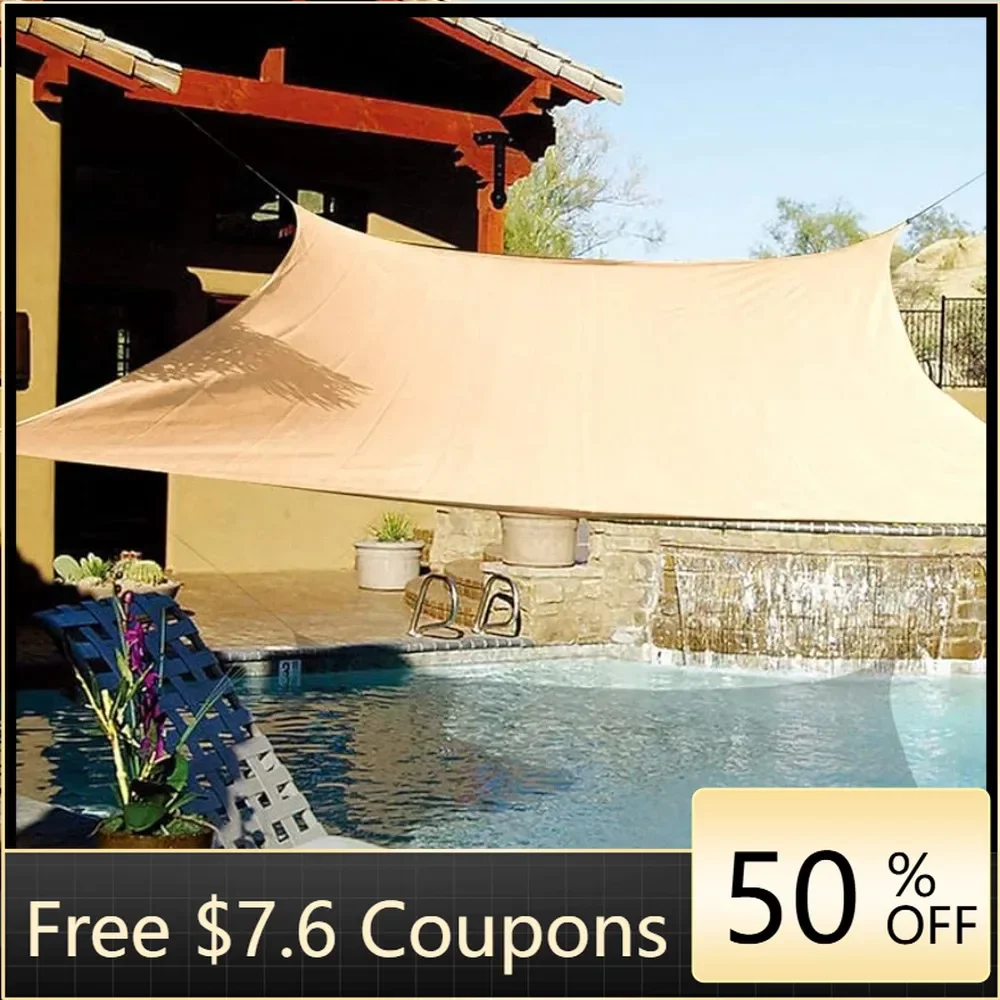 

Square 20ft X 20ft Sun Shade Sail Uv Top Canopy Patio Lawn Square Desert Sand UV Block Freight Free Awnings Shelter Tarp Shed