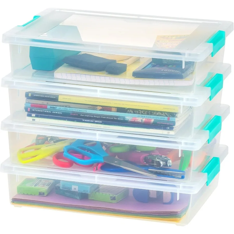 

6 Qt. Plastic Storage Bins Containers with Lids 4 Pack Sensory Bin Craft Storage Craft Organizers and Storage Organizing Contai