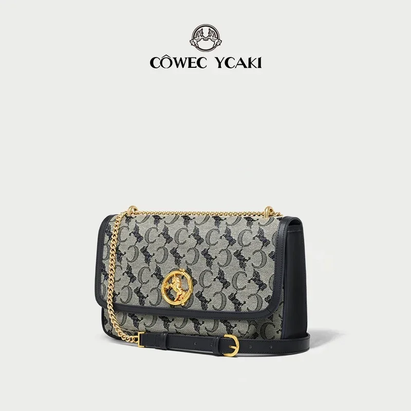 

【 Official Authentic 】Original Cowec Ycaki luxury 2023 new fashion one-shoulder diagonal women's bag fashion small square bag