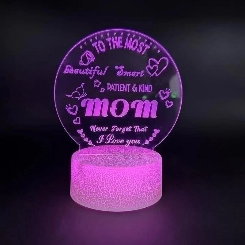 Festa della mamma creativa transfrontaliera regalo di compleanno della mamma spina USB lampada da scrivania benedizione LED luce calda produttori di luci notturne fai da te