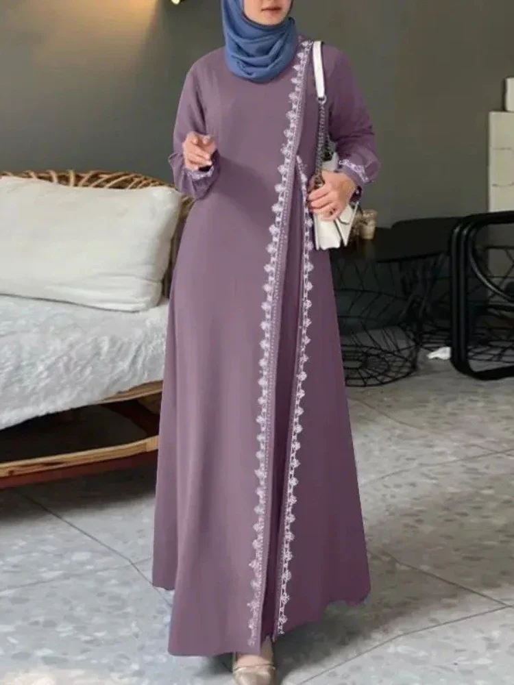 Abaya de renda longa com cinto para mulheres, Eid, Ramadã, vestido muçulmano, Kaftan marroquino, Dubai Robe, Kaftan, Abaya, Ramadã, 2024