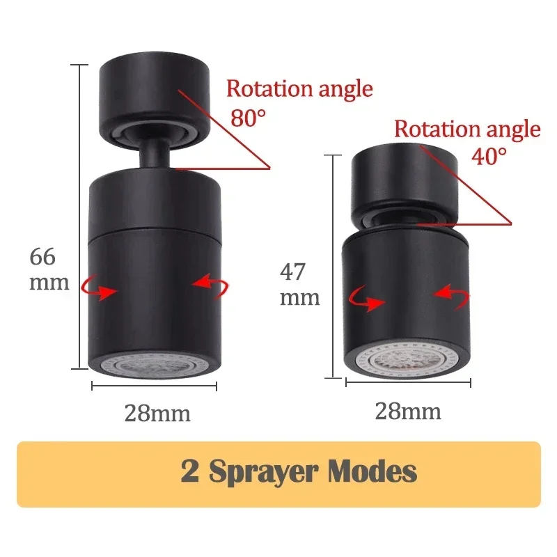 Uniwersalny przedłużacz Bubbler Splash Extender kran filtr obrotowy mechaniczne ramię czarny srebrny 360 ° kran kuchenny