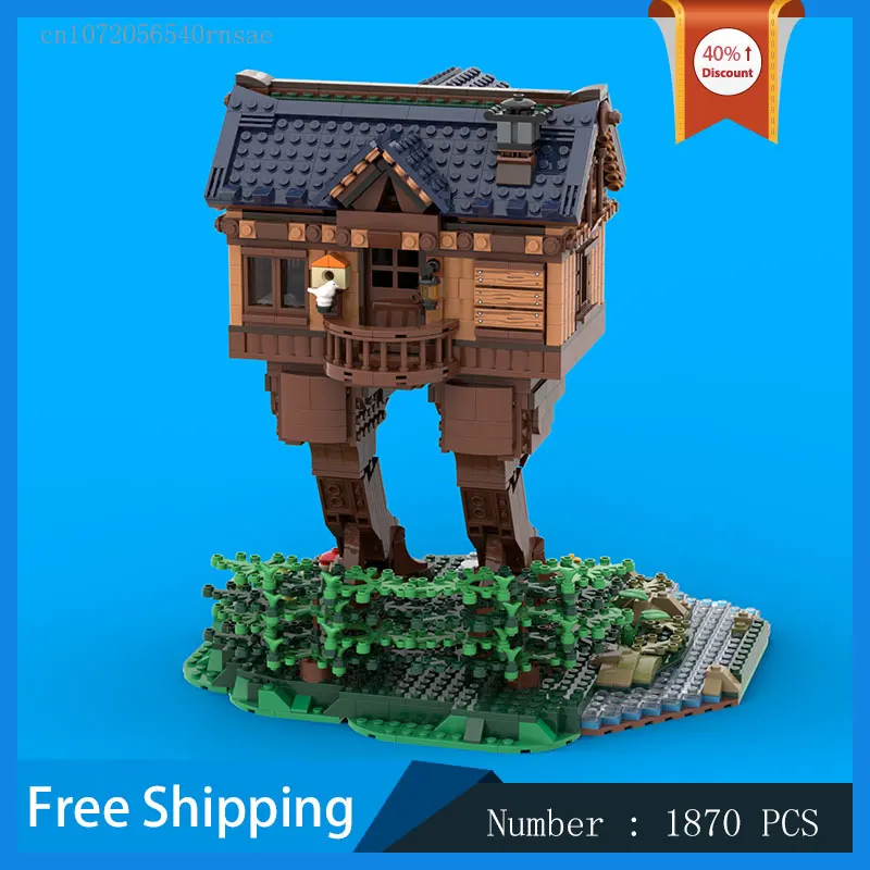 MOC Bouwstenen Boomhut Model DIY Bakstenen Scène Architectuur Monteren Speelgoed Verjaardagscadeau Kerstcadeaus Collectie