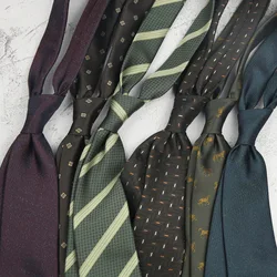 2025 New Arrival Brown Necktie Men Business Formal Striped Cartoon Neck Ties 8cm White Green Polka Dot Tie Tuxedo Wedding Cravat