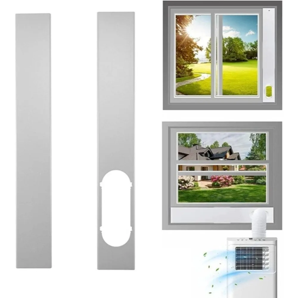 Adjustable Air Conditioner Window Vent Kit Retractable Plastic AC Exhaust Hose Window Baffle Heat Insulation Anti-Crack