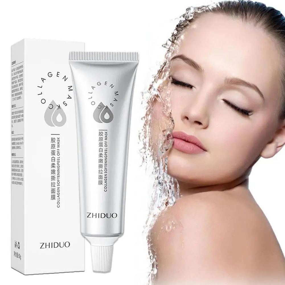 Mascarilla Facial de colágeno que elimina las líneas finas, reafirmante, exfoliante, poros profundos de la piel, hidratante, suave, retráctil, Lifting, limpieza, D0D5