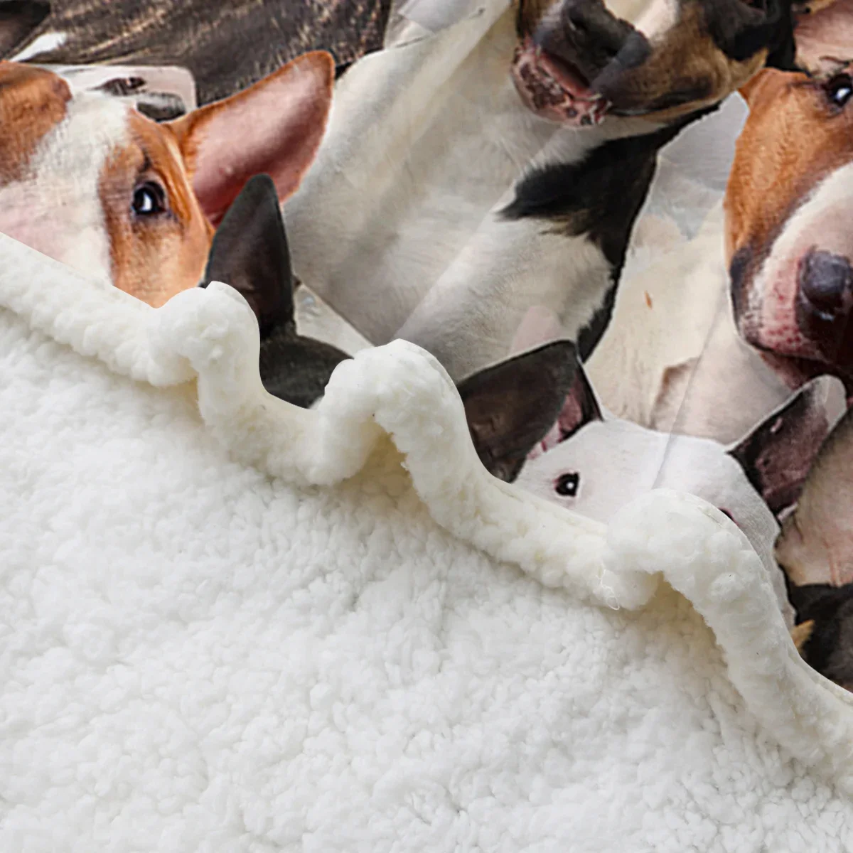 Bull Terrier Dogs Throw Blanket Printed Plush Blanket Super Soft Sherpa Blanket for Couch Sofa Bed 75x100cm 130x150cm 150x200cm