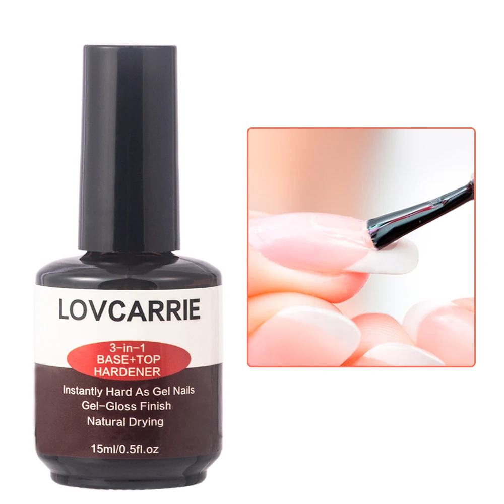 Lovcarrie 3 In 1 Basislaag Nagelverharder Versteviging Normale Nagellak Heldere Semi-Permanente Lucht Droge Lak Reparatie Afwerking